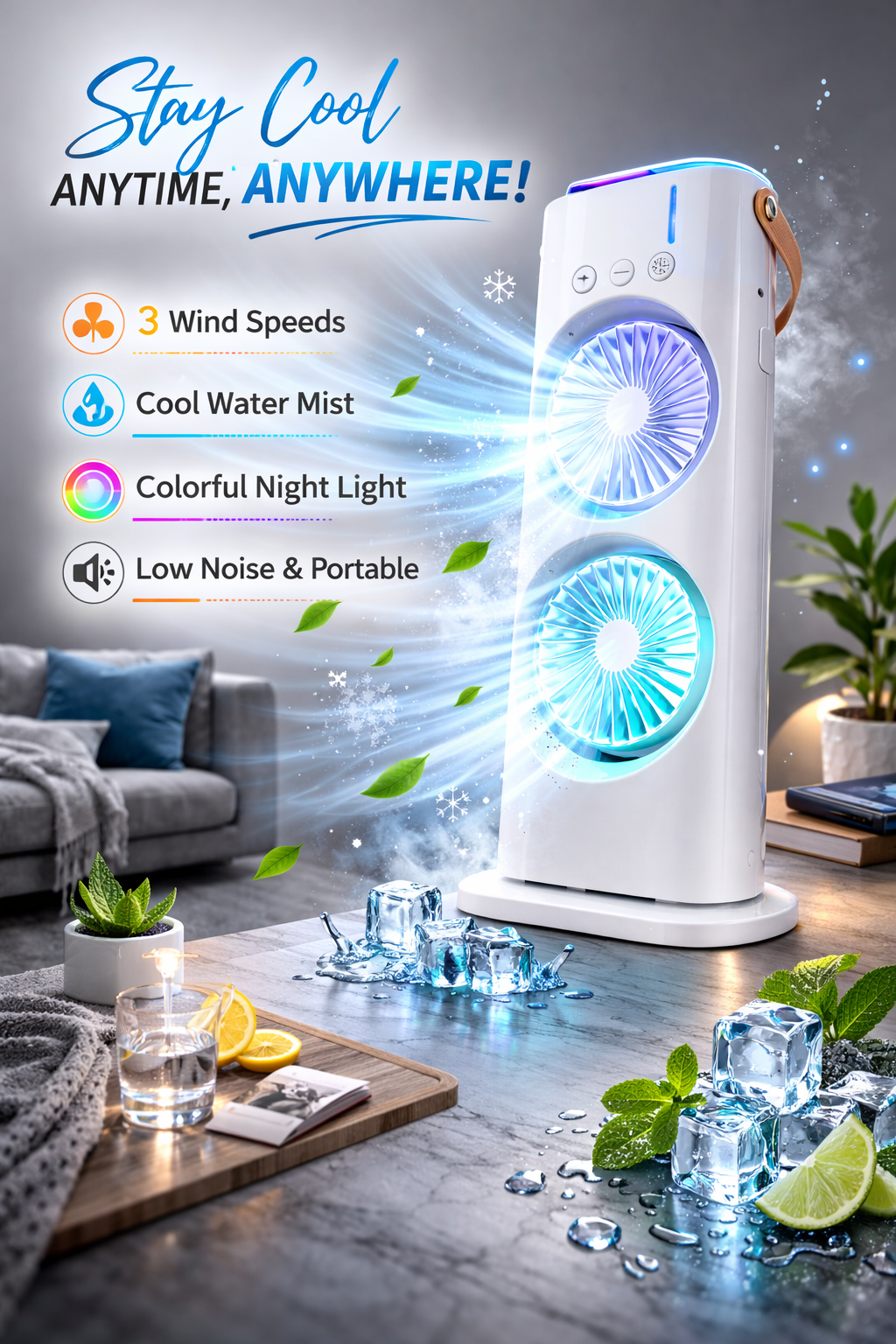 Awolez Plug & Use Cooler™ Cooler Mist with Humidifier